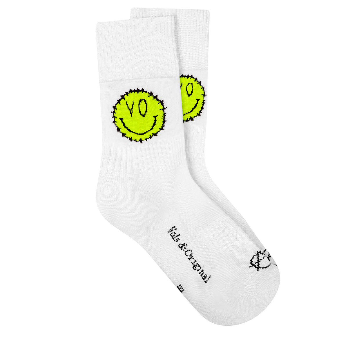 V&amp;O Green &#39;Smiley&#39; Tennis Style Socks 90% Cotton