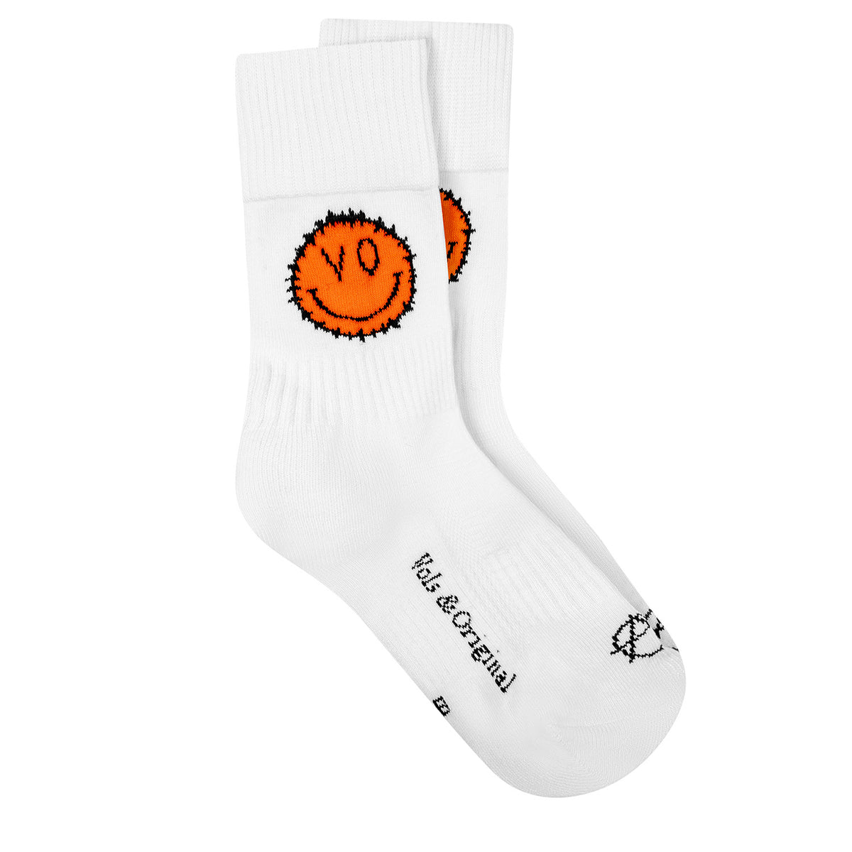 V&amp;O Orange &#39;Smiley&#39; Tennis Style Socks 90% Cotton