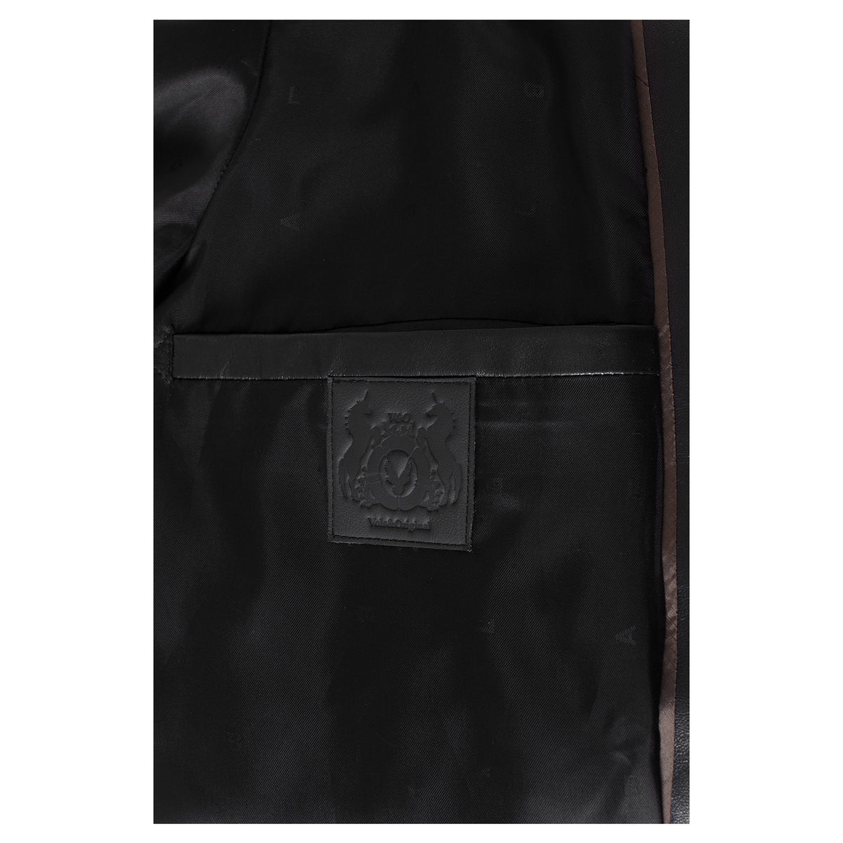 &#39;V&#39; Leather Trench Coat With Amen Break Print - VOLS &amp; ORIGINAL